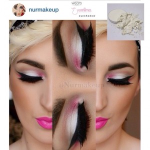 Gorgeous White Eye Makeup with a little hint of Fuschia