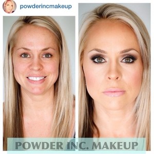 Before and After Makeup by Nicole Wagner of Powder Inc